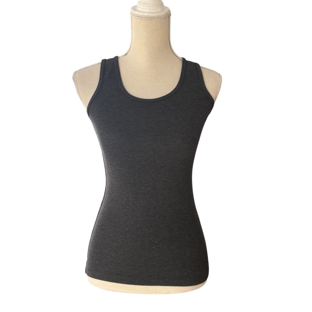 Lunya Restore Base Tank Top S small pima cotton mercurial gray heather